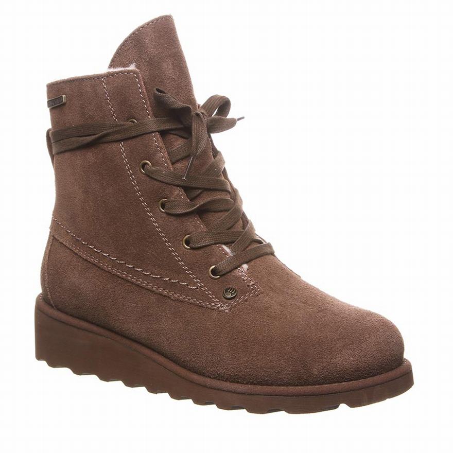 Bearpaw Harmony Ankle Boots UK - Women's Boots Chocolate ||MVWKXB-597||